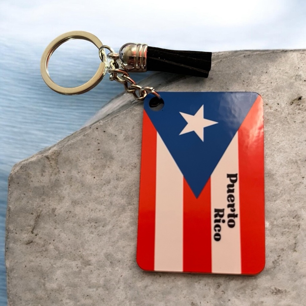 Puerto Rico Flag Keychain - Red, White & Blue